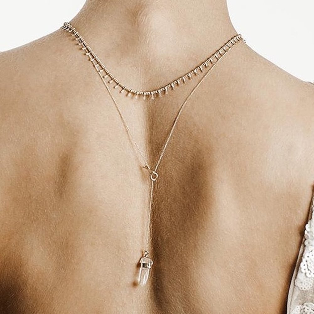 Sarah Briggs Crystal Lariat Y Necklace